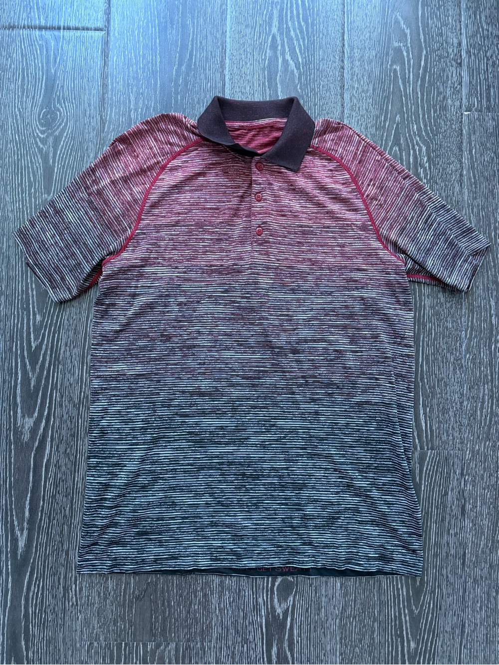 lululemon athletica Men's Ombre Stripe Polo - Red & Black